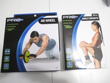 Pro Strength 2 lbs Ankle Weight Set & Ab Wheel