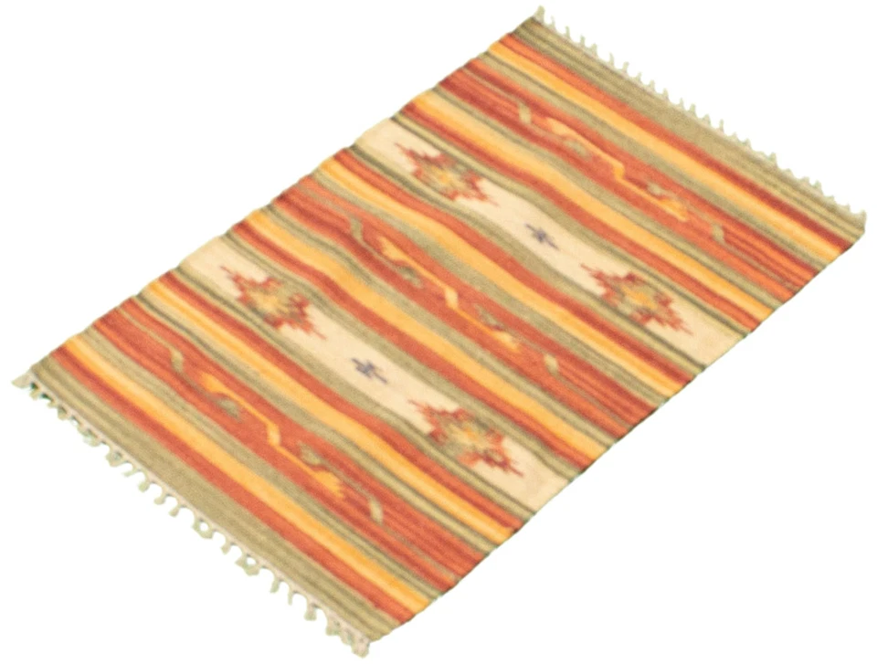 Traditional Vintage Hand Woven Oriental Carpet 2'0" x 3'0" Wool Kilim Area Rug - Image 4 of 4