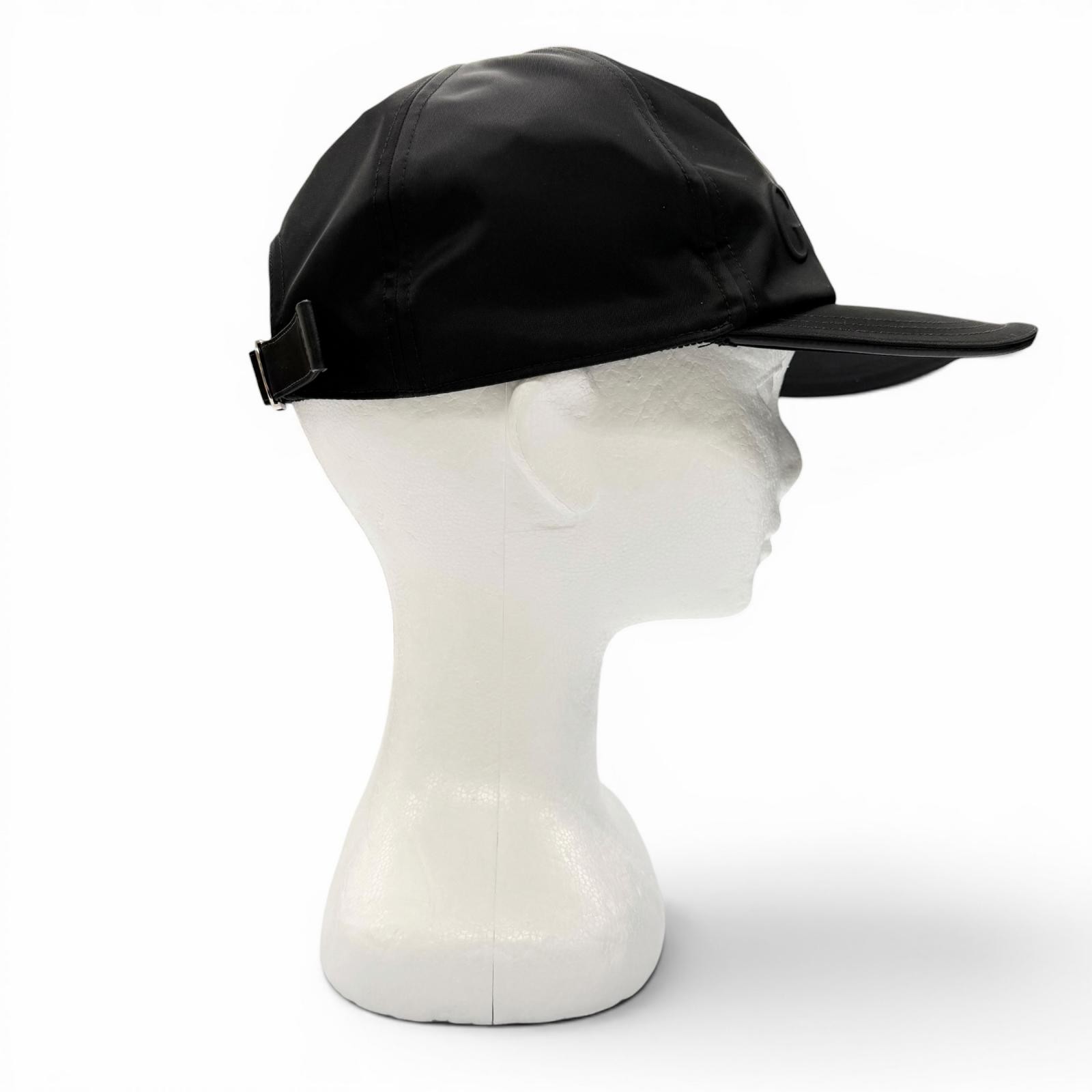 Pristine GUCCI cap Logo embossed baseball hat black Nylon mens XL 813461 image 5