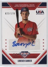 2020 Panini USA Baseball Stars & Stripes /170 Lorenzo Carrier #16U-LC Auto 0j81