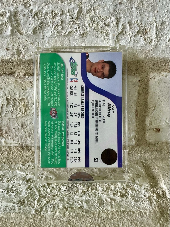 Yao Ming 2002-03 eTopps #53 RC Encased Uncirculated Houston Rockets Rookie Card - Image 2 of 2