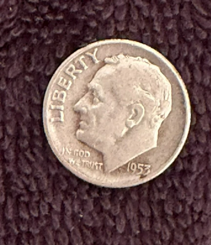 ROOSEVELT DIME 1953-S COIN - VF(Very Fine) with 90% Silver & 10% Copper Content