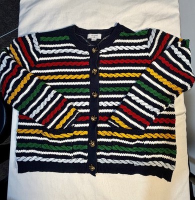 La Ligne Sweater in Navy/ Multi color Womens Crew xl