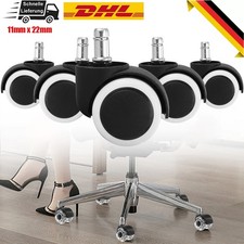 5x Bürostuhlrollen Ø50mm Hartbodenrollen Drehstuhlrollen Leise Ersatz Universal