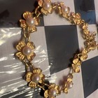 Trifari Gold Tone Matching Necklace And Earrings Faux Pearls (Some Greening) — photo 5