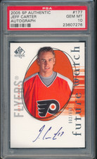 2005-06 Sp Authentic Jeff Carter Future Watch Auto RC FWA PSA 10 POP 41 HOF A383