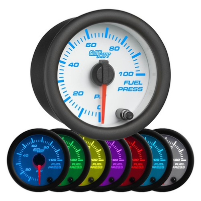 #ad 2 1 16quot; GlowShift White 7 Color LED 0 100psi Electrical Fuel Pressure Gauge $96.99