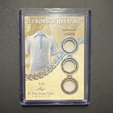 Leaf Game-Used Memorabilia Heroes of History Arthur Ashe Tennis Card 2/2