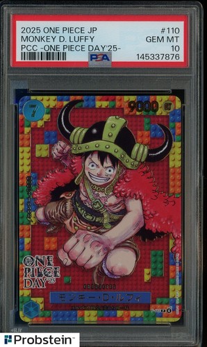 2025 One Piece Japanese PCC OP DAY '25 #110 Monkey.D.Luffy PSA 10 GEM MT