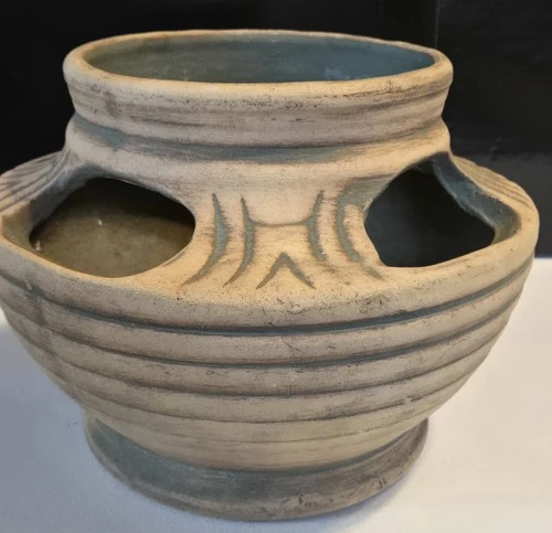 Vintage Stoneware Strawberry Succulent Planter Art-Deco Brutalist McCoy