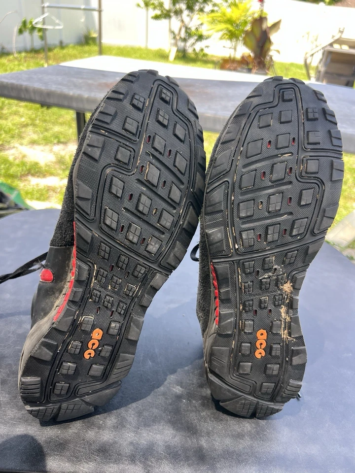 NIKE ACG ZOOM MERIWETHER Negro/Rojo Gamuza Cremallera Talla 12 Hombres Botas DEADSTOCK 2012 Foto 4 de 4