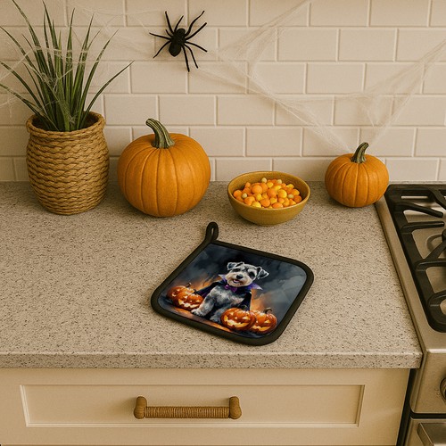 Schnauzer Cachorro Halloween Par de Porta Ollas DAC8449PTHD - Imagen 3 de 3