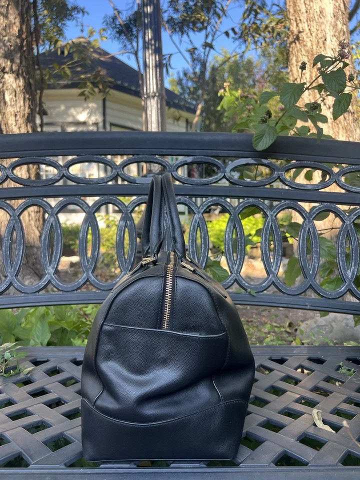 Bolso Cartera Tory Burch Robinson Triple Cremallera Cuero Negro Foto 3 de 4