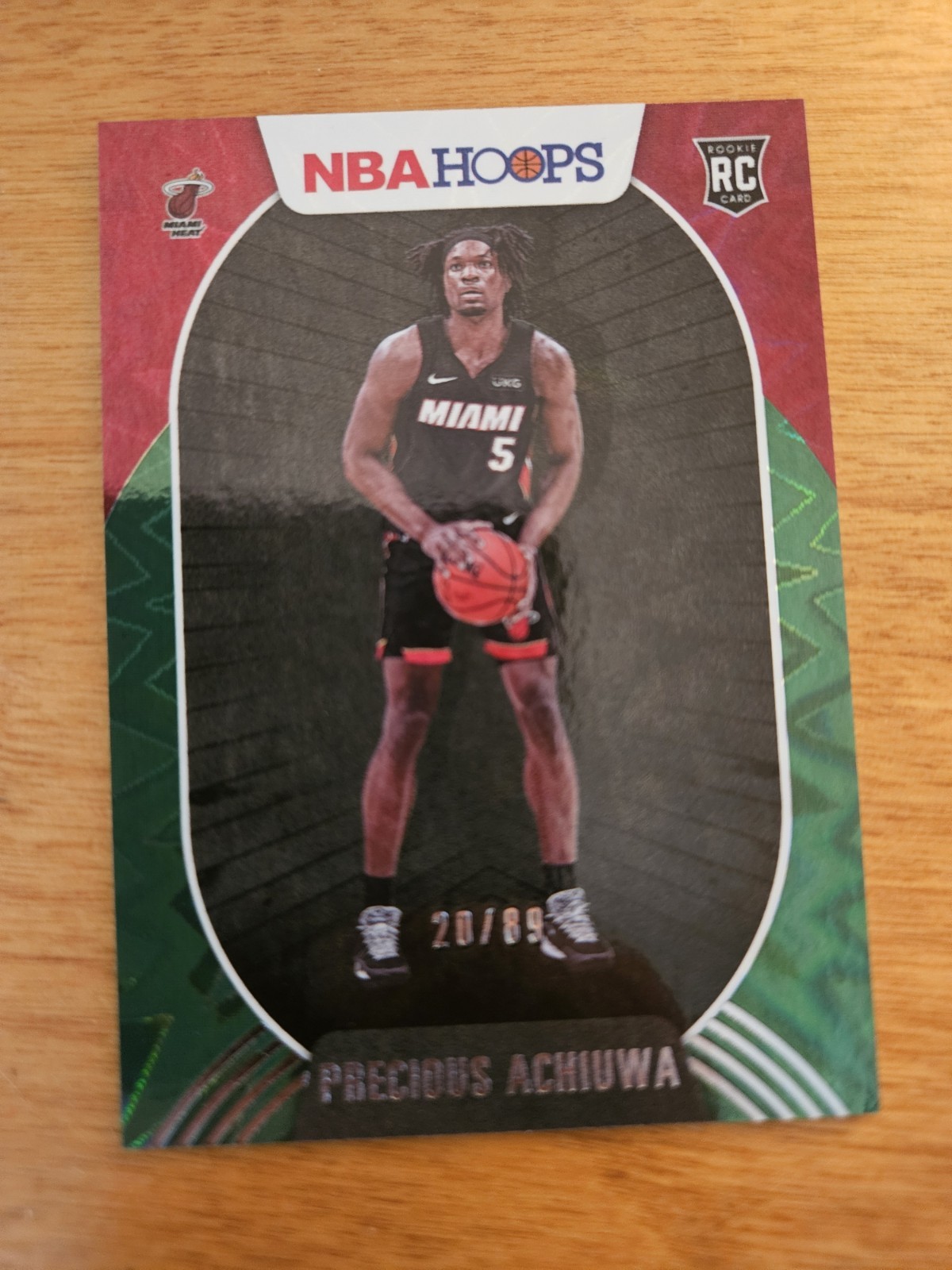 2020-21 NBA Hoops Green Explosion /89 Precious Achiuwa #210 Rookie RC Heat