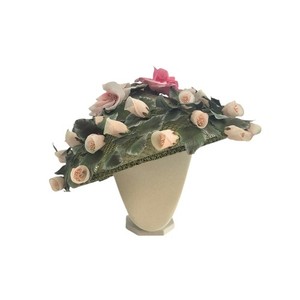 Vintage Hat by Mr Milton 1950\'s Floral Veiled Green Pink Flowers French Room Mr Milton Hats - Etsy main image 2