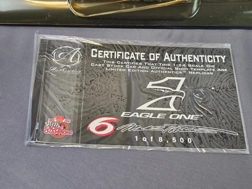 Racing Champions Authentics 1:24 Diecast MARK MARTIN 6 EAGLE ONE/VALVOLINE/ZEREX - Image 4 of 4