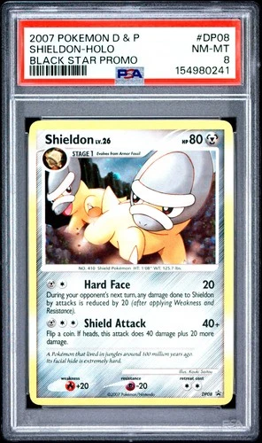 2007 POKEMON DIAMOND & PEARL BLACK STAR PROMO #DP08 SHIELDON-HOLO PSA 8