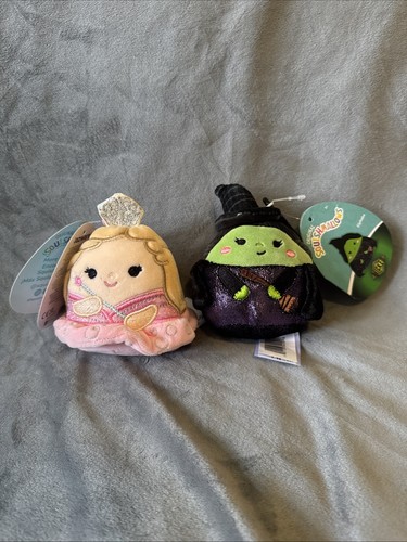 NEW 3.5" INCH CLIP-ON SQUISHMALLOWS WICKED - SET OF 2 - GLINDA UPLAND & ELPHABA