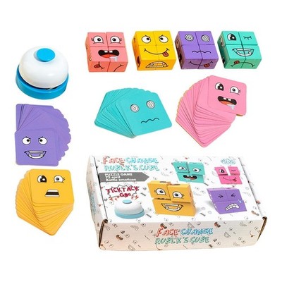 NEU~Face Changing Cubes Wooden Matching Puzzle Game Cube Building Blocks Game