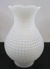 Vintage White Milk Glass Hurricane Chimney Oil Lamp Shade Ruffled Edges