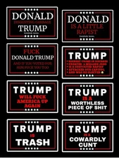 ANTI TRUMP  8 Sticker Bundle Vinyl Decal Bumper Sticker Tumbler Hardhat