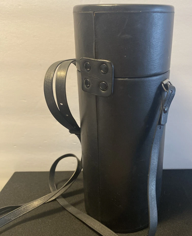 Vintage Hard Lens Case Black Leather See Picture’s For Measurements - Image 3 of 4