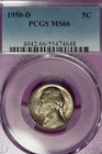 1950 D PCGS MS66 JEFFERSON NICKEL #B52413 — photo 1