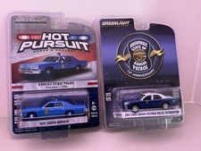 GREENLIGHT (LOT OF 2)Kansas SP 1975 Dodge Monaco & 2011 Ford Crown Victoria 1/64