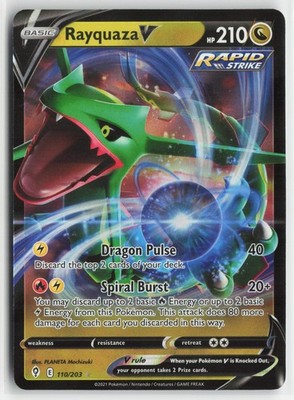 Rayquaza V 110/203 Holo Evolving Skies Pokemon Near Mint V Rare
