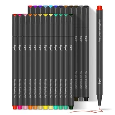 Sipa 24 Colored Fineliner Pens for Journaling, 0.38mm Fine Point Tip Drawing