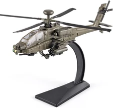 AH-64 Longbow Apache Helicopter Model Airplane, Diecast Military Attack Helicopt