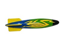 Swimways Toypedo Gliding Underwater Pool Toy 10" Green Blue Yellow 2011 7