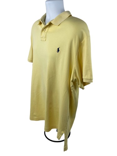 VINTAGE Polo Ralph Lauren Polo Shirt Mens XL Yellow Custom Fit S/S Polo Shirt - Picture 2 of 10
