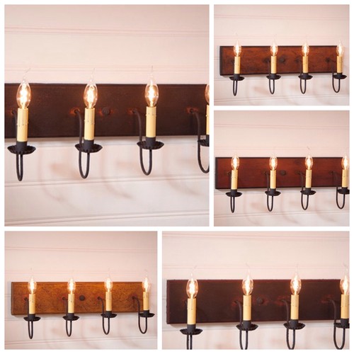 4 Arm Electric Vanity Wall Light in 9 Colors/Country Mirror Vanity Wall Light - Picture 1 of 10