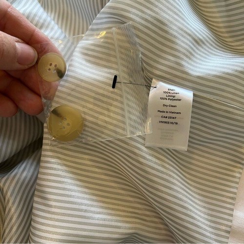 Talbots Solid White One-Button 100% Linen Blazer Jacket Women’s Plus Size 18 NEW - Picture 5 of 6