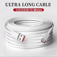 2m/5m/8m/10m Super Long USB Type C Charging Cable Extend Charger Wire For Phone