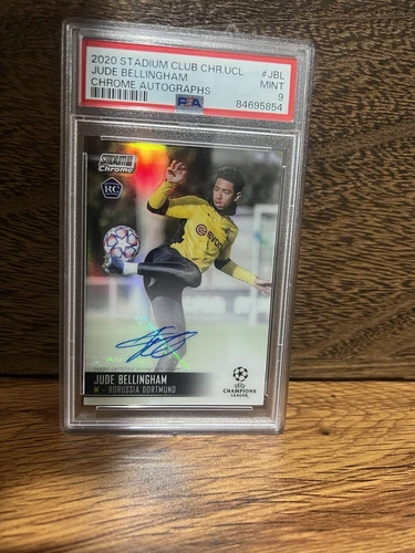 2020 Topps Stadium Club Chrome UCL JUDE BELLINGHAM Chrome Rookie AUTO PSA 9 RC