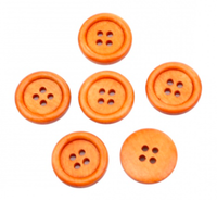 20 HolzknöPfe Orange-Braun 23Mm, Rund, 4-Loch Knopf KnöPfe VierlochknöPfe NäHen