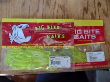 4" CURL TAIL GRUB Big Bite Baits 10pk Lot x2 pks yellow fishing lure NEW CTG401