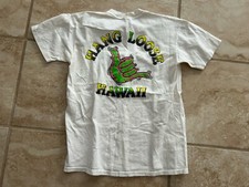 VINTAGE Hang Loose Hawaii White Shaka Single Stitch Tshirt 90s Mens Small