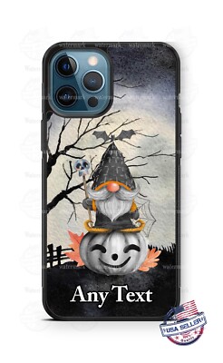 Halloween Gnome Gray Pumpkin Customized Phone Case For iPhone i15 Samsung Google