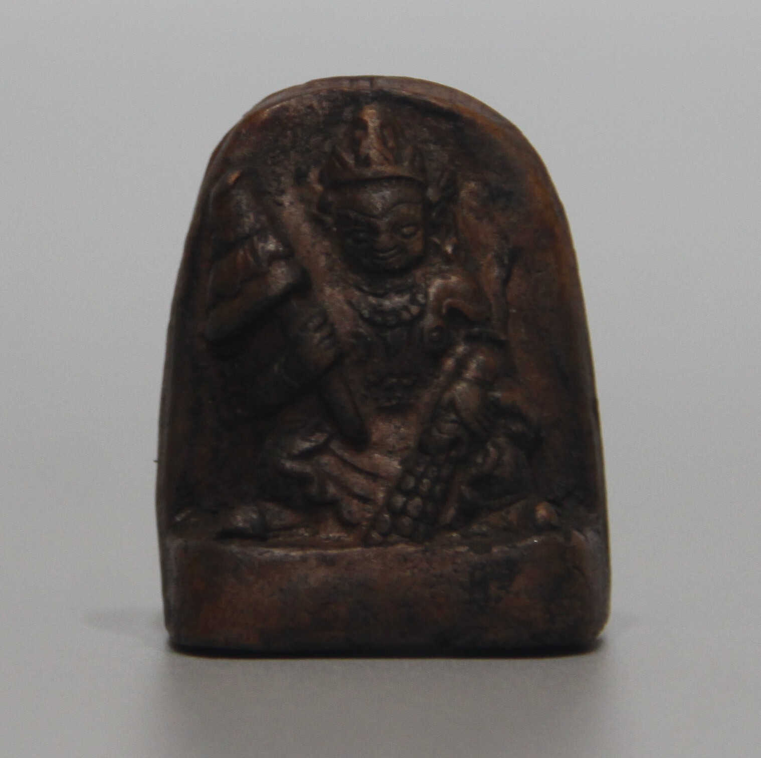 Nice Tibet Vintage Old Buddhist Clay Tsa Tsa Mammon Dhanada Buddha Statue Amulet