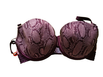 Stella McCartney S23-224 30DD Aubergine Mix Python U/W gepolsterter Balconette-BH