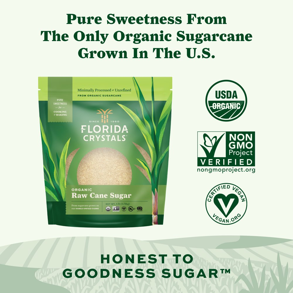 Florida Crystals Organic Raw Cane Sugar 6 Lb Pouch EBay