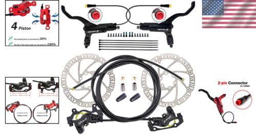 Set freni idraulici e-bike installazione senza sforzo - 4 pistoncini e pastiglie universali - Foto 2 di 7