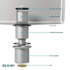 Elkay 3-1/2" Drain Fitting Deep Strainer Basket