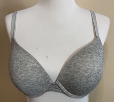 Victoria's Secret PINK Bra 36D Push Up Light Heathered Gray Wear Everywhere