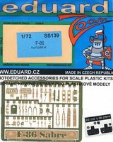 Eduard F-86 Sabre Interior Cockpit Seatbelts Gurte ÄTzteile 1:72 Modell-Bausatz