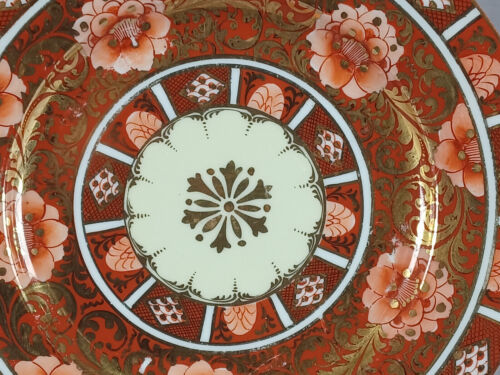 Japanese Meiji Kutani Imari Hand Painted Red Floral & Gold 8 1/2 Inch Plate - Picture 2 of 9