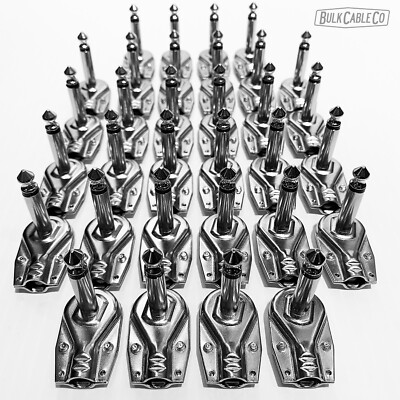 32 Pack - 1/4'' Right Angle Pancake Connector Set - Flat Patch Jack - Cable Plug